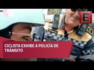 Video: Ciclista discute con policía por reglamento de tránsito