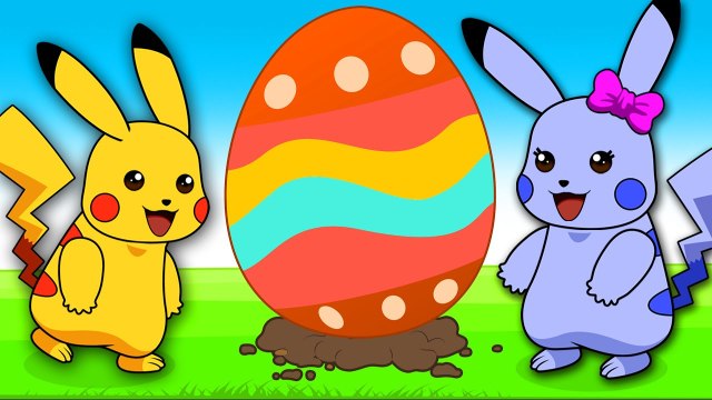 Mega Pikachu giant surprise egg attack surprise candy, Pikachu Pokemon cartoon fun