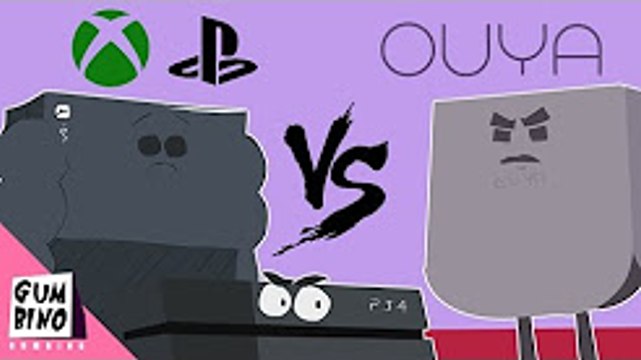 Console Cartoon parody    Ouya vs Xbox one vs Ps4