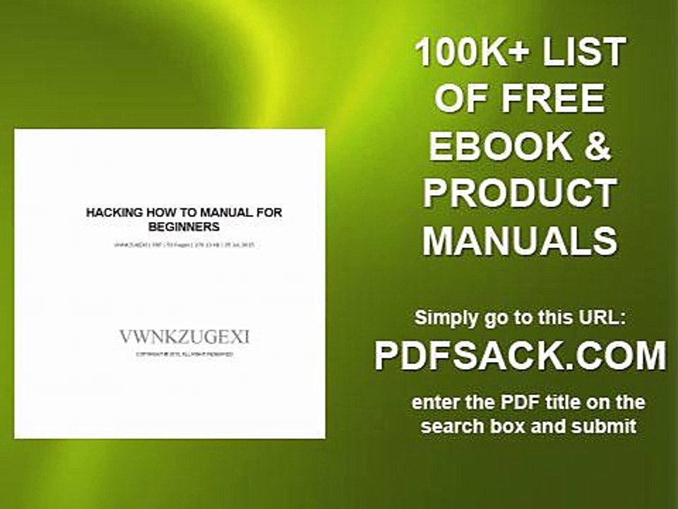 Hacking How To Manual For Beginners