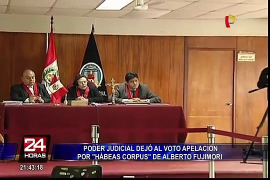 Poder Judicial dejó al voto apelación por habeas corpus de Alberto Fujimori