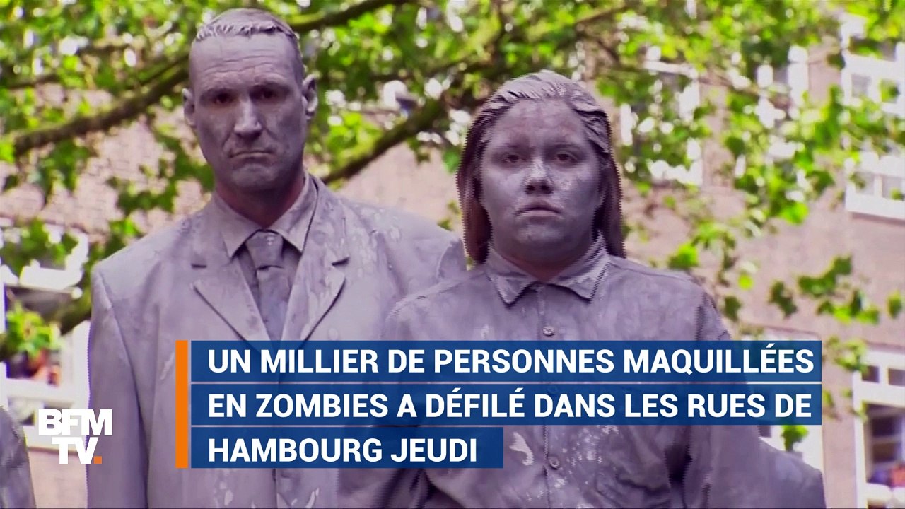 Grimés en zombies, ils déambulent dans les rues de Hambourg pour militer contre le G20