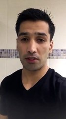 Muhammad Waseem talks to media after winning the fight