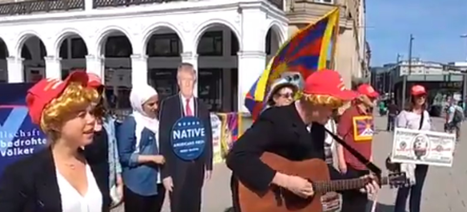 Protesters Dressed Like Trump Sing 'Give Climate a Chance' Ahead of Hamburg G20 Meeting