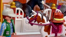 Le long de Grange pays la famille ferme amusement amusement cheval testing prendre jouet avec Playmobil playdoh 5348 revie