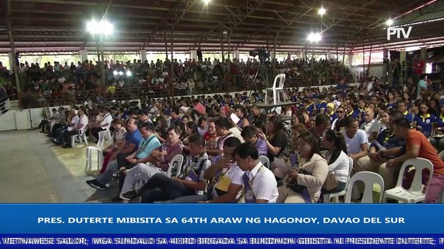 ATANGI ANG NEWS BREAK SA PTV DAVAO KARONG HAPON | Pres. Duterte, mibisita sa 64th Araw ng Hagonoy, Davao Del Sur