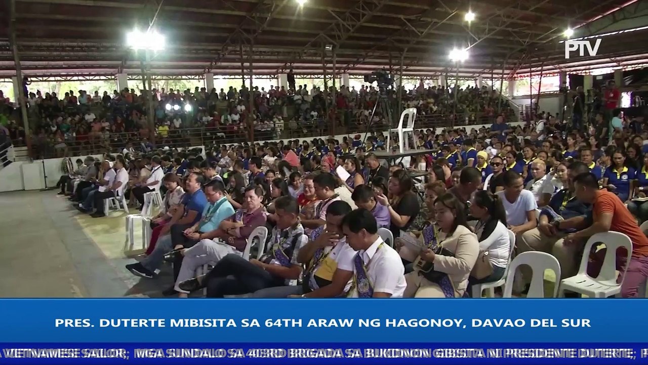 ATANGI ANG NEWS BREAK SA PTV DAVAO KARONG HAPON | Pres. Duterte, mibisita sa 64th Araw ng Hagonoy, Davao Del Sur
