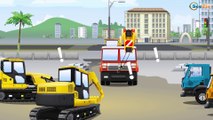The Red Tractor and The Excavator Diggers Kids Video | World of Cars & Trucks Cartoons for children