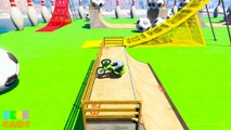 COLOR BMX Extreme Jump Racing with Superheroes! Cartoon for kids and babies