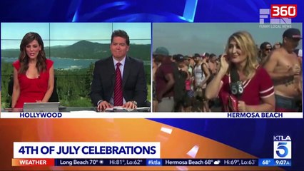 Gazetarja merr nje suprize te bukur gjate transmetimit live (360video)