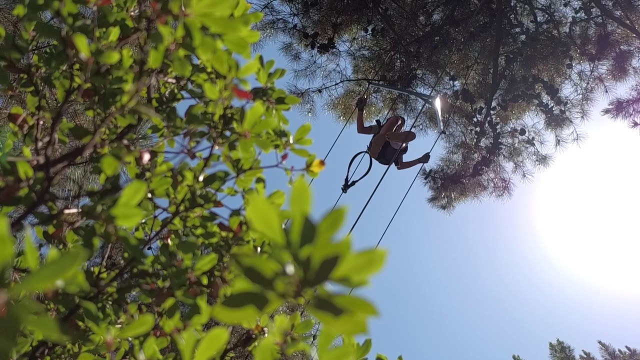 Dans les arbres à l'accrobranche de Vero