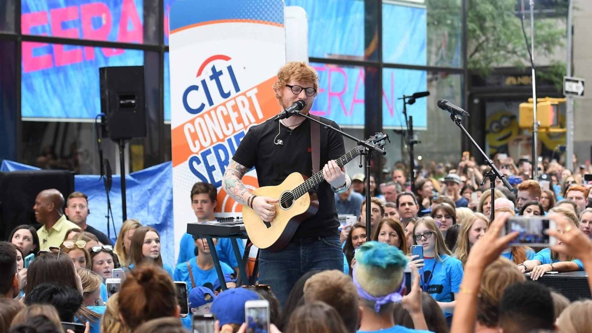 Ed Sheeran Performs Concert at NYC's Rockefeller Center