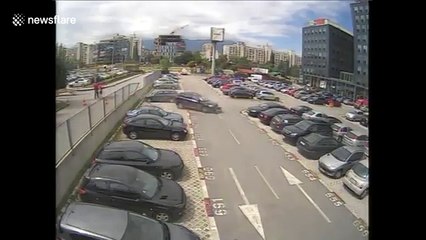 Bizarre car accident caught on camera