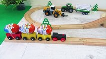 Toys Vehicles and Kinder Surprise  - oy train, Toys Tractor, Toys Loader - Videos for chil