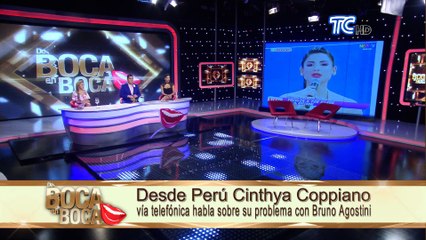 Desde Perú Cinthya Coppiano vía telefónica habla sobre su problema con Bruno Agostini