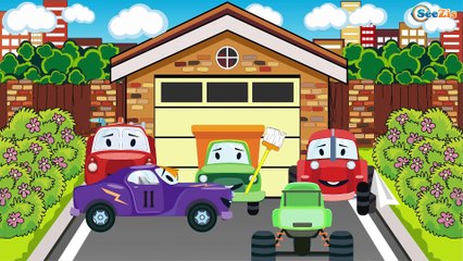 Скачать видео: Coche de Policía, Camión de Bomberos, Carros de carreras - Carritos para niños - Camiones infantiles