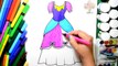 Et couleur coloration les couleurs mignonne dessiner Robe pour enfants Apprendre peindre Princesse page