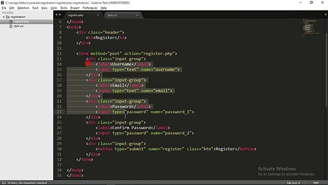 Complete User Registration system using PHP and MySQL database