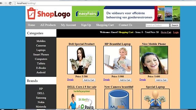 E-Commerce website in PHP & MySQL in Urdu-Hindi part 5 creating the layout