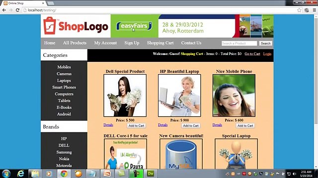 E-Commerce website in PHP & MySQL in Urdu-Hindi part 4 creating the index page