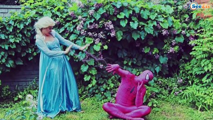 Frozen Elsa Spiderman Playing Games New Episodes! /w Pink Spidergirl, Hulk Superheroes in Real Life