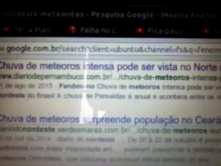 Terra Plana novo questionamento Chuva de Meteoros