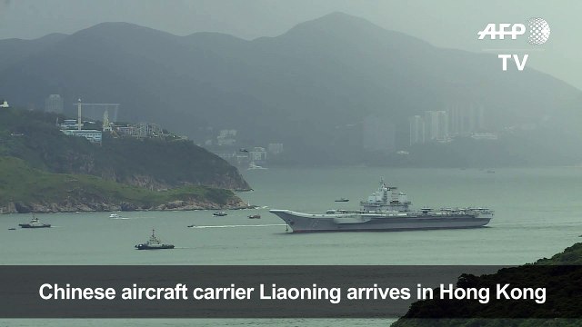 Chinese aircraft carrier Liaoning arrives in Hong Kong