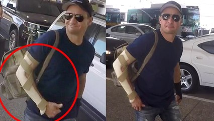 Jeremy Renner INJURED But Smiles And Answers Media Outside LAX