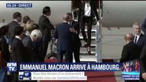 Emmanuel Macron arrive à Hambourg pour le G20