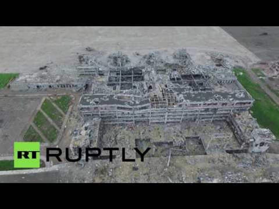 Utter devastation: Drone buzzes over ruined Donetsk airport