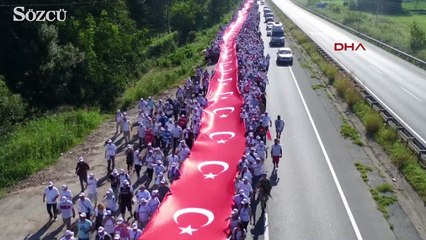 Adalet yürüyüşü'nden havadan görüntüleri