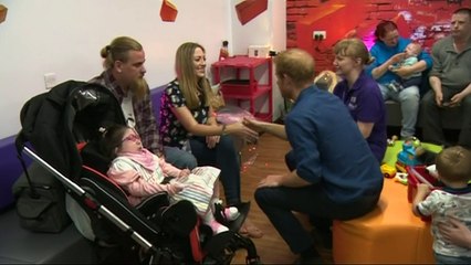 Prince Harry meets with kids and their families at Leeds Children's Hospital