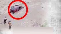 Uttarakhand : Car washed away by flood | Watch Video | Oneindia Kannada
