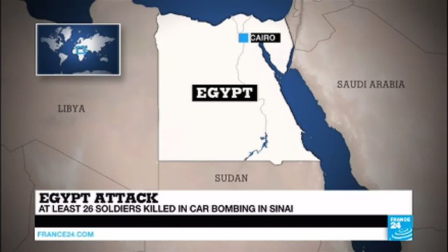 Egypt: At least 26 soldiers killed in car bombing in Sinai