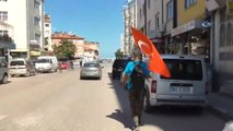 63 Yaşındaki Adam Türk Bayrağıyla Ankara'ya Yürüyor