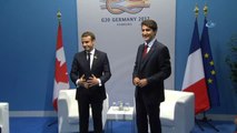 Fransa Cumhurbaşkanı Macron ve Kanada Başbakanı Trudeau Bir Araya Geldi