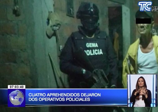 Cuatro aprehendidos dejaron dos operativos policiales