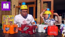 Лава из КокаКолы Пепси и соусов НА ЛИЦЕ Kids vs Challenge Мокрая голова Пранк