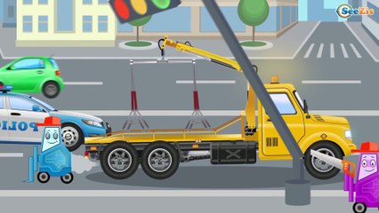 Learn Colors With Crane & Heavy Vehicles | Learning Video For Kids | Cars And Trucks Cartoons
