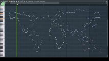 Musique jouée avec la carte du monde en MIDI.. LOL