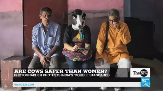 Are cows safer than women in India? Photographer explains why he photographs women in cow masks