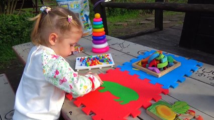 Funny Baby play with animals on the playground Nursery Rhymes Songs for children, babies and toddler