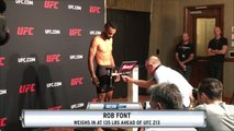 Massachusetts Native Rob Font Weigh-In Results For UFC 213