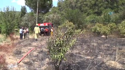 Marmaris'te Arazi Yangını Büyümeden Söndürüldü