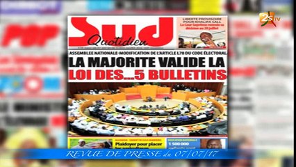 REVUE DE PRESSE DU 07 JUILLET 2017