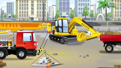 New Videos for kids Episodes with Giant Cement Mixer Truck & Bip Bip Cars Children Animation