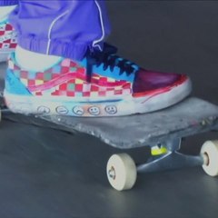 This skateboard is made from 1,500 plastic bags [Mic Archives]