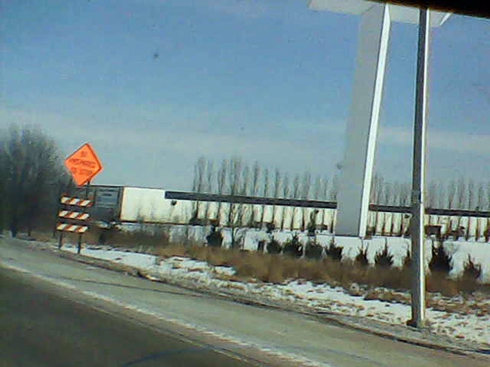 On the  road going past  State of Indiana