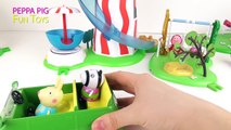 Parc porc thème jouet jouets déballage vidéo Peppa nickelodeon helter skelter bbc playset
