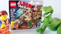 Legos Getaway Glider Set with Lego Emmet Eating Play Doh Waffle and Toy Story Rex Dinosaur